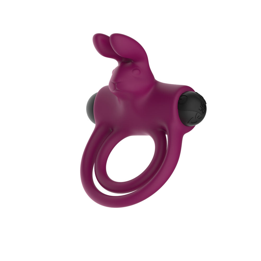Passion Play Silicone Rabbit Vibrating Cockring Purple Usb Rechargeable Vibrating Penis And Balls Ring