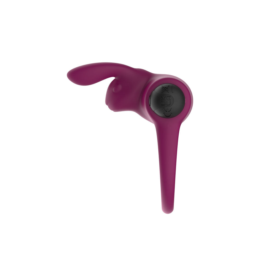 Passion Play Silicone Rabbit Vibrating Cockring Purple Usb Rechargeable Vibrating Penis And Balls Ring