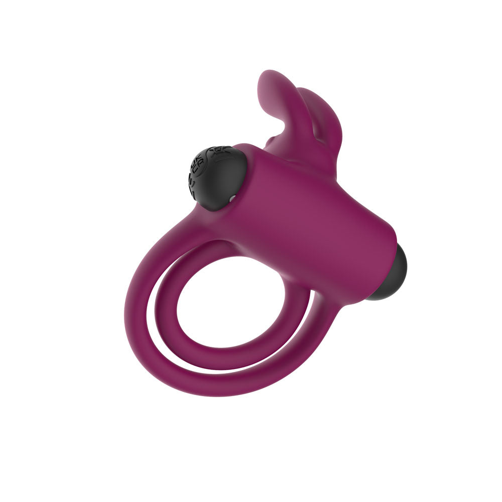 Passion Play Silicone Rabbit Vibrating Cockring Purple Usb Rechargeable Vibrating Penis And Balls Ring