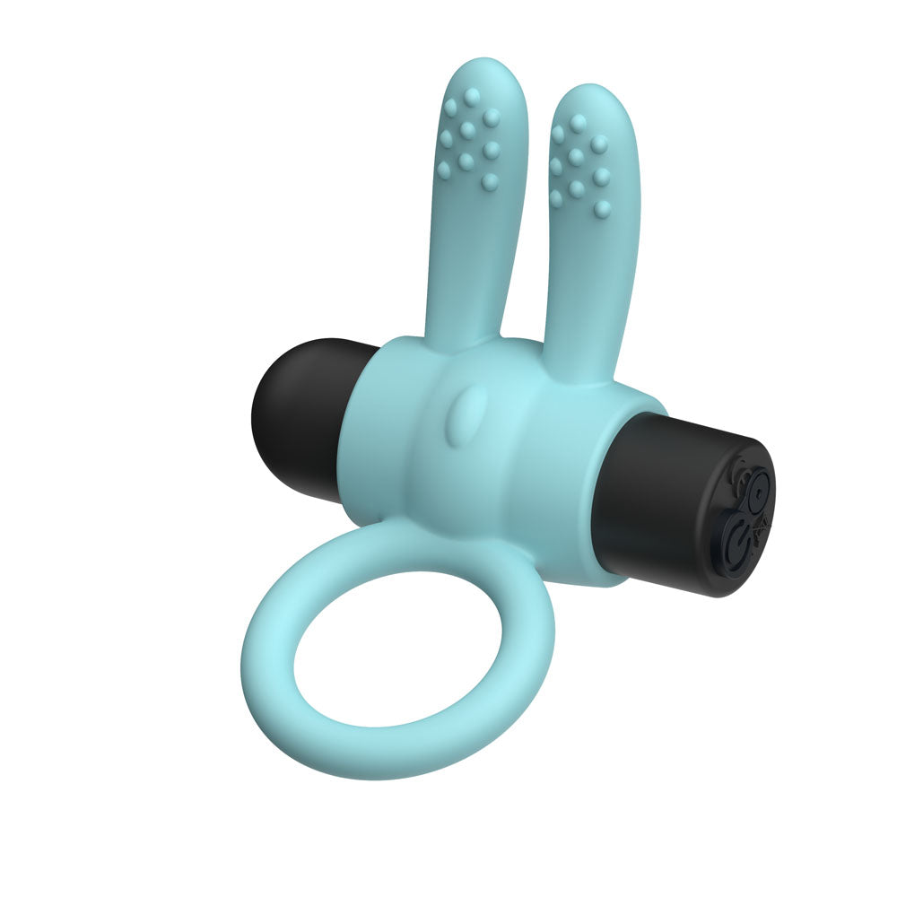 Passion Play Silicone Rabbit Vibrating Cockring Blue Blue Usb Rechargeable Vibrating Penis Ring