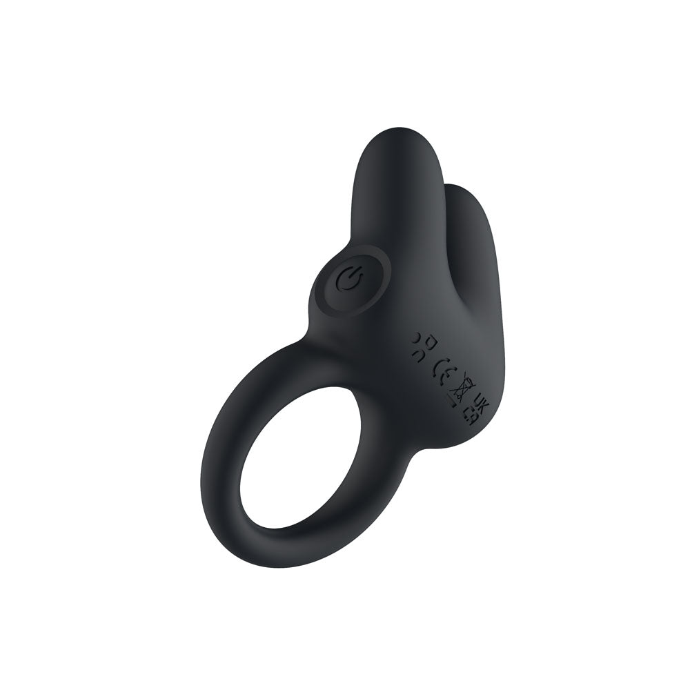 Passion Play Dual Motors Vibrating Cockring Black Usb Rechargeable Vibrating Cock Ring