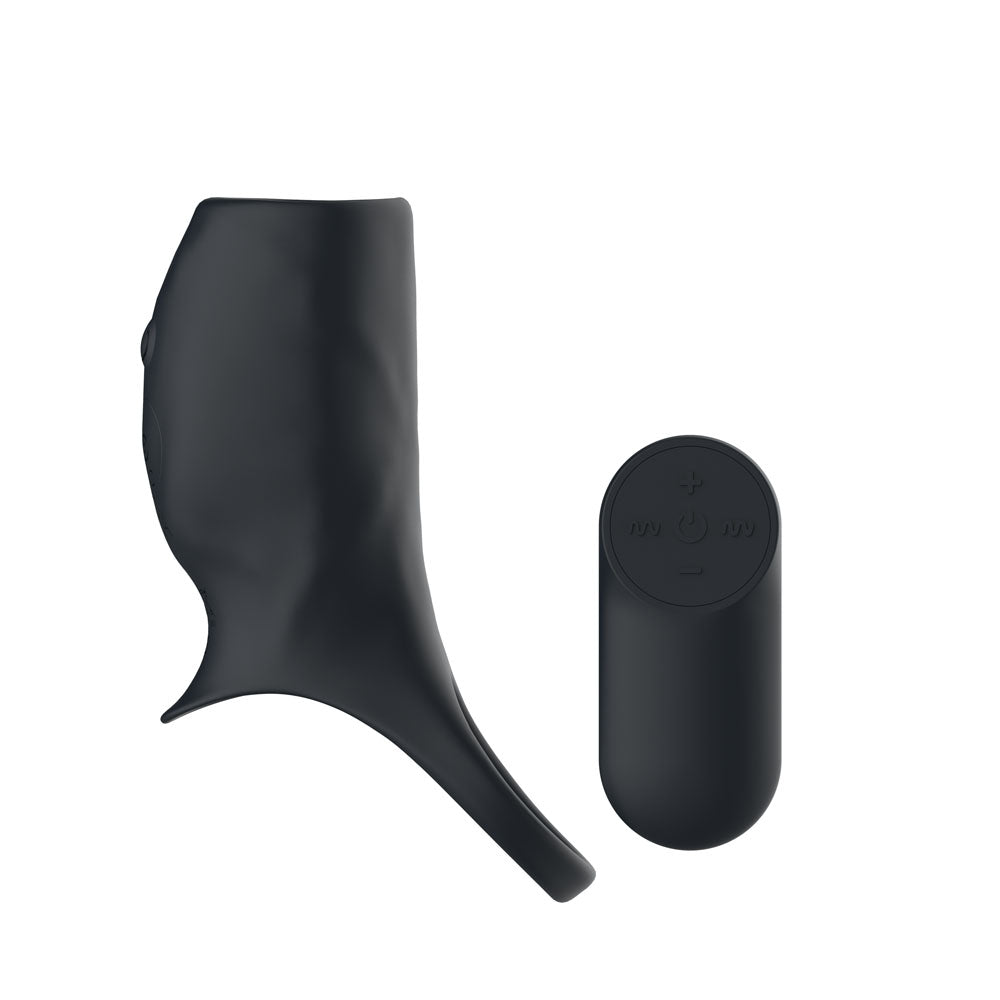 Passion Play Vibrating Cockring Sleeve Black Usb Rechargeable Vibrating Penis Sleeve With Wireless Remote