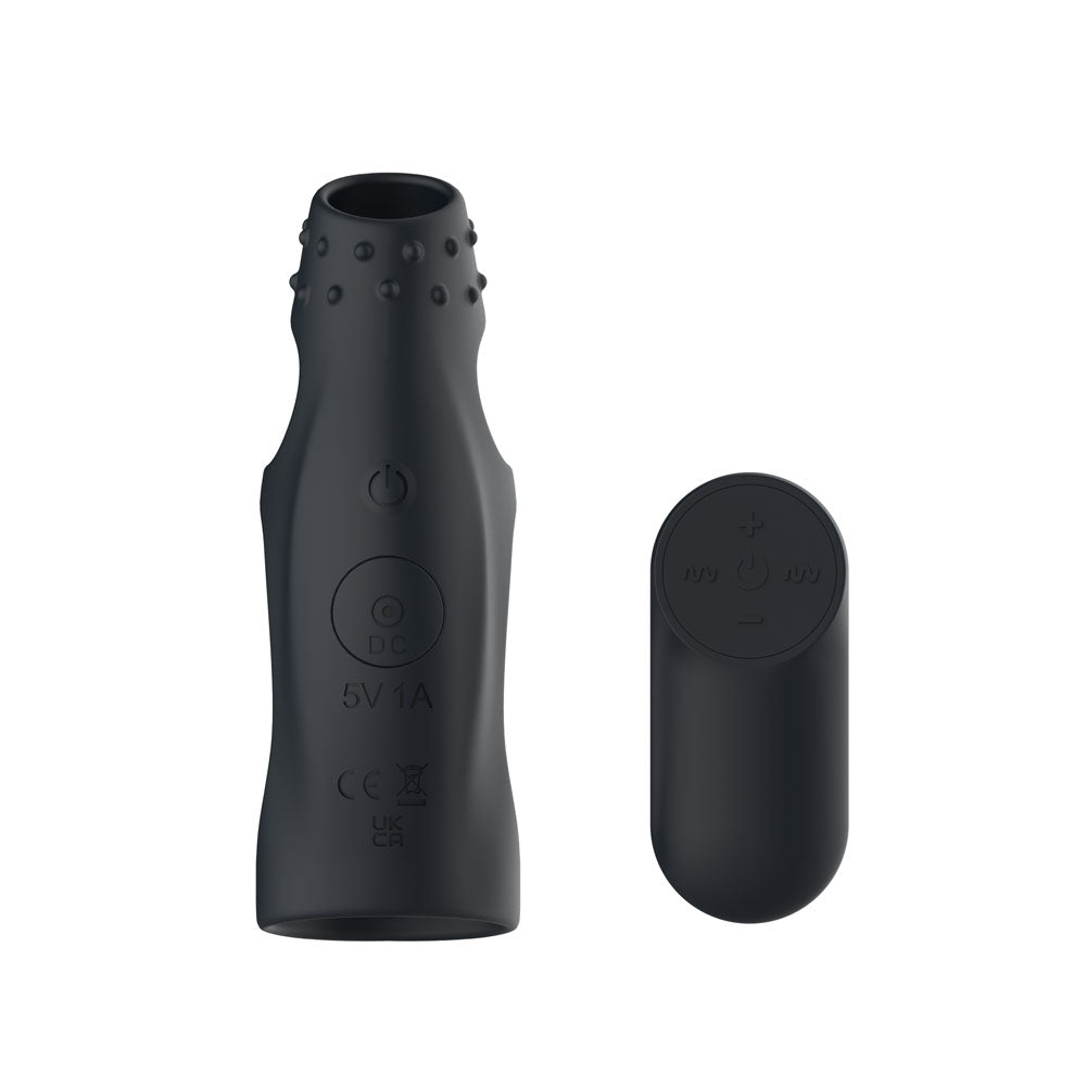 Passion Play Vibrating Cockring Sleeve Black Usb Rechargeable Vibrating Penis Sleeve With Wireless Remote