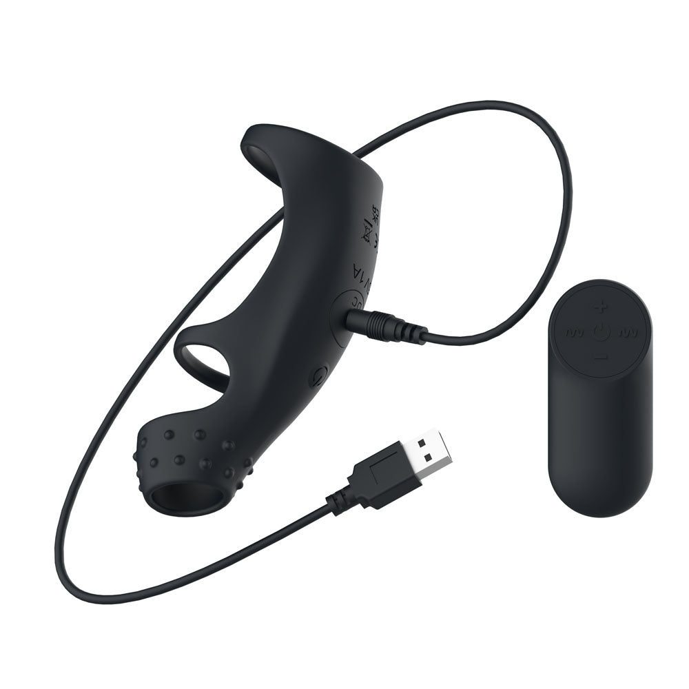 Passion Play Vibrating Cockring Sleeve Black Usb Rechargeable Vibrating Penis Sleeve With Wireless Remote