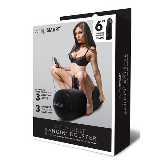 Whipsmart Inflatable Bangin Bolster Black Inflatable Cushion With 6'' Vibrating Dong