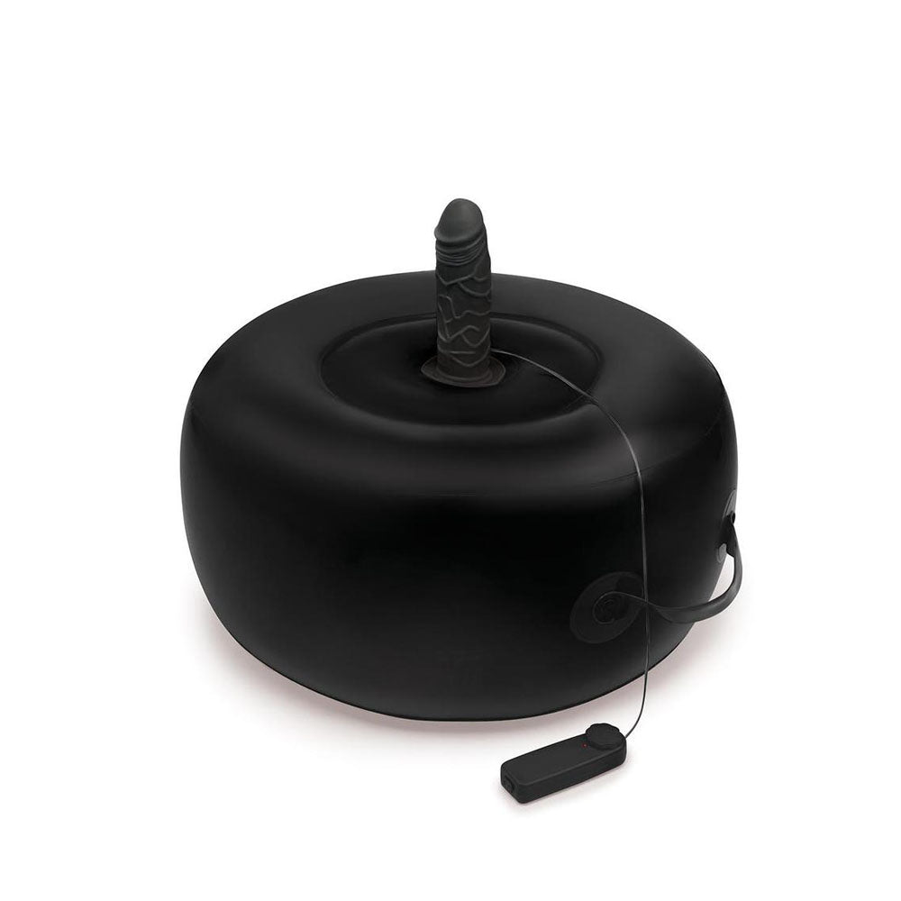 Whipsmart Inflatable Vibrating Love Seat Black Inflatable Cushion With 6'' Vibrating Dong