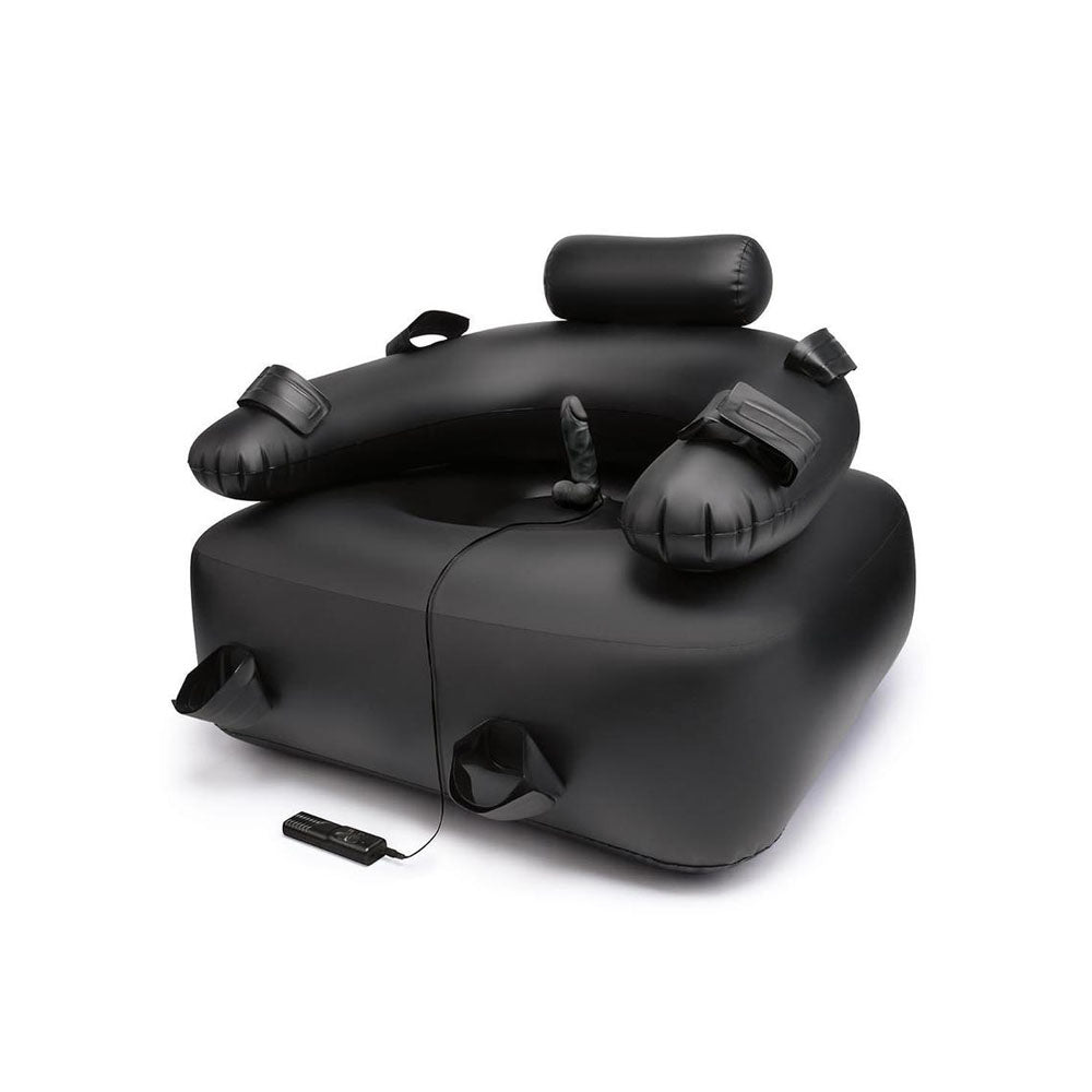 Whipsmart Inflatable Bondage Chair Black Inflatable Chair With 6'' Vibrating Dong