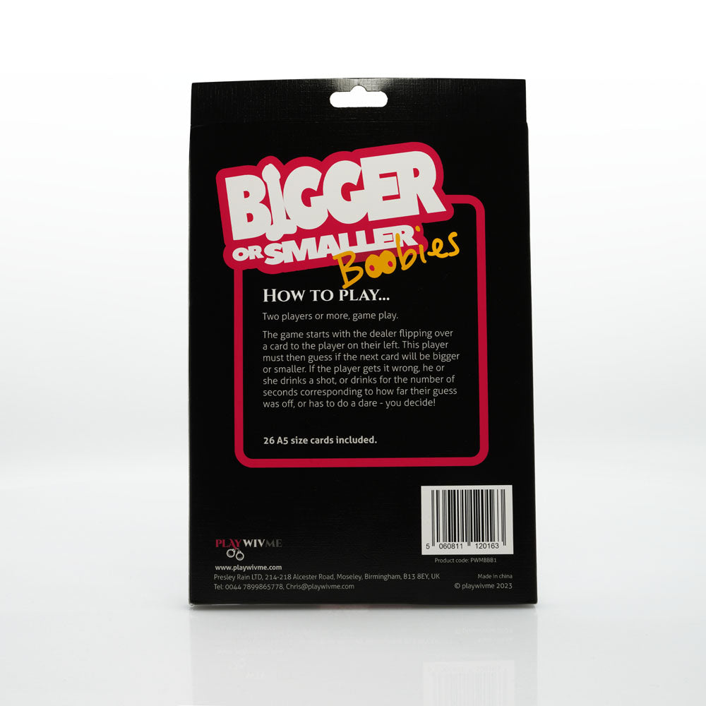 Bigger Or Smaller Boobs Card Game