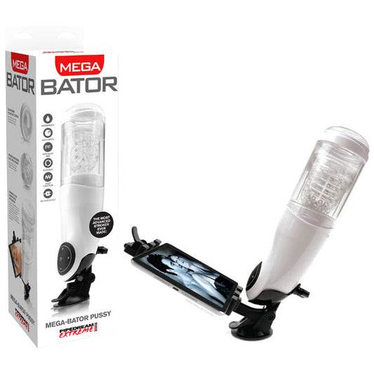Pipedream Extreme Toyz Mega Bator Pussy Rechargeable Pussy Masturbator With Mobile Device Holder