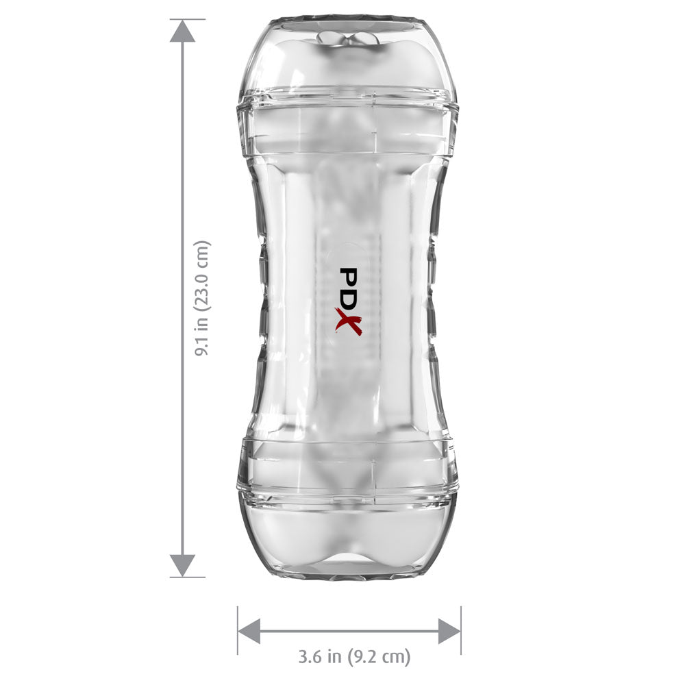 Pdx Wet Pussies Super Flip A Pussy Over Clear Clear Dual Ended Self Lubricating Stroker (Vagina & Ass)