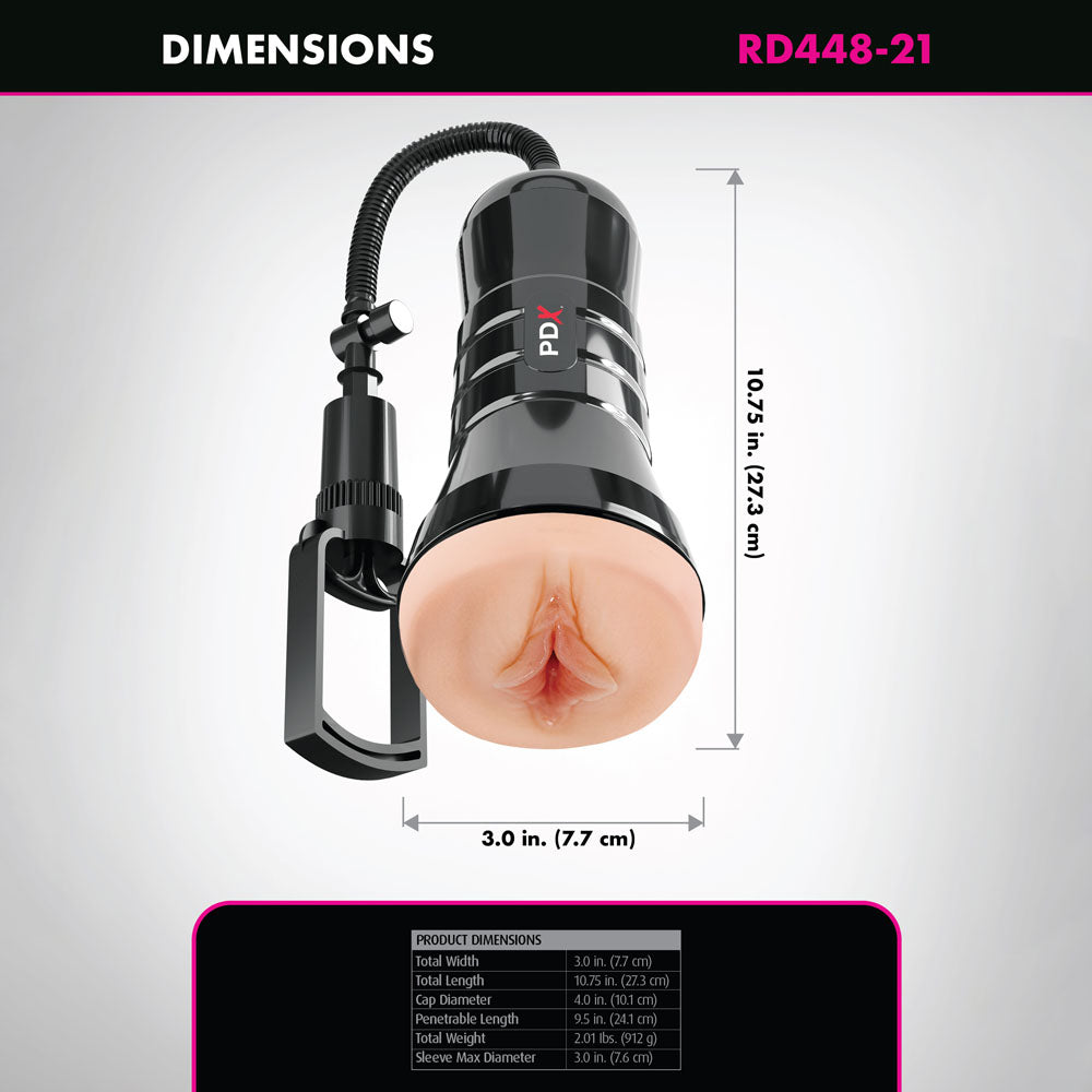 Pdx Wet Pussies Super Sucker Xxl Stroker Flesh Flesh Vagina Stroker With Suction Pump