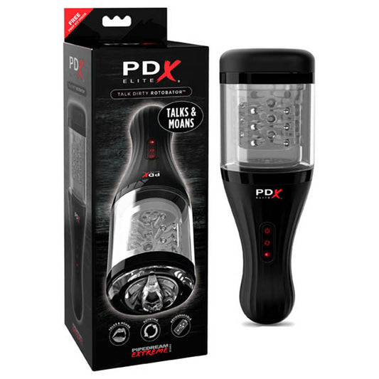 Pipedream Extreme Toyz Elite Talk Dirty Rotobator Usb Rechargeable Powered Masturbator With Sound Effects