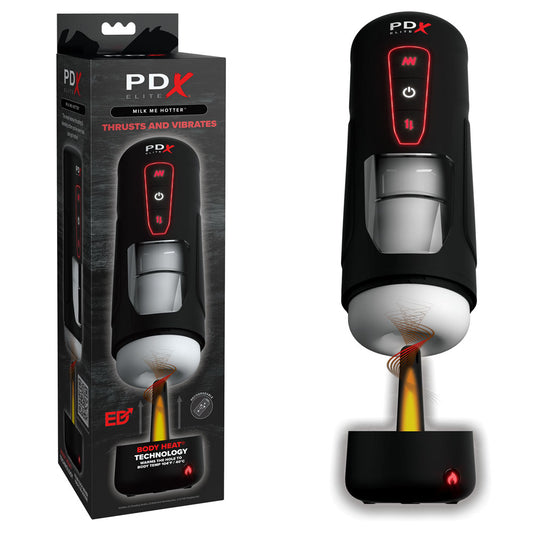 Pdx Elite Milk Me Hotter Usb Rechargeable Thrusting Heating & Vibrating Auto Stroker