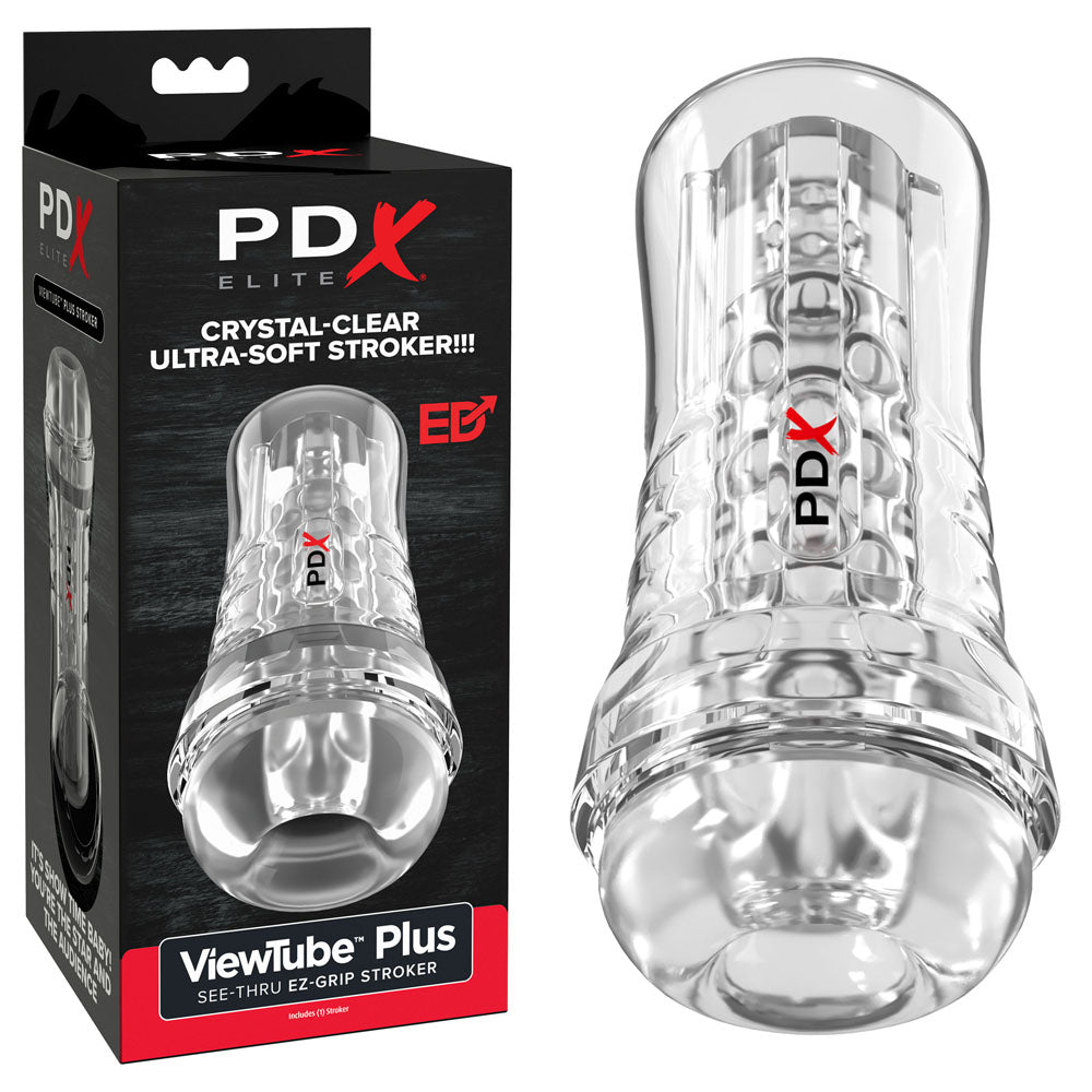 Pdx Elite View Tube Ez Grip Stroker Clear Stroker
