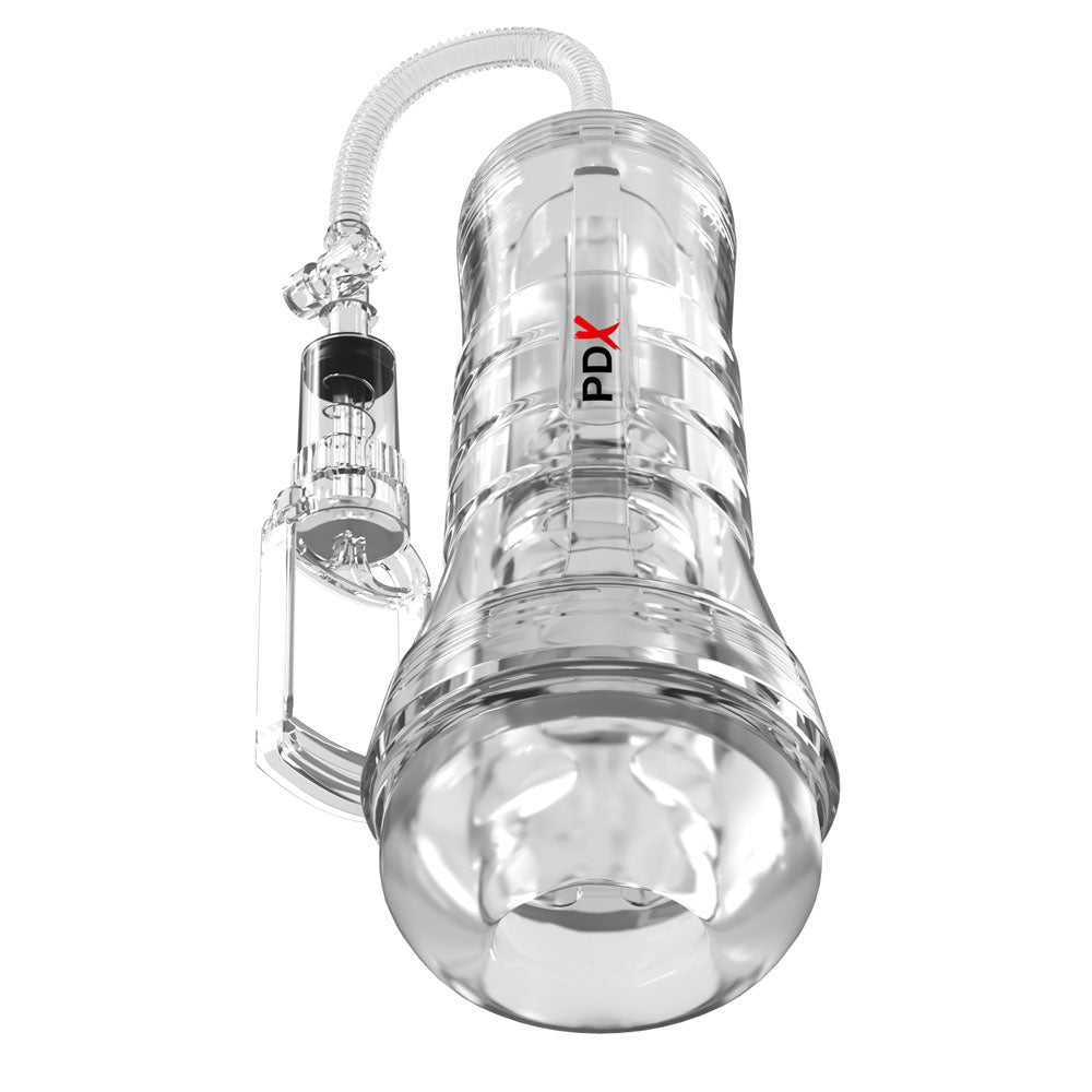 Pdx Elite View Tube Vac Xxl Pump Stroker Clear Vagina Stroker With Suction Pump