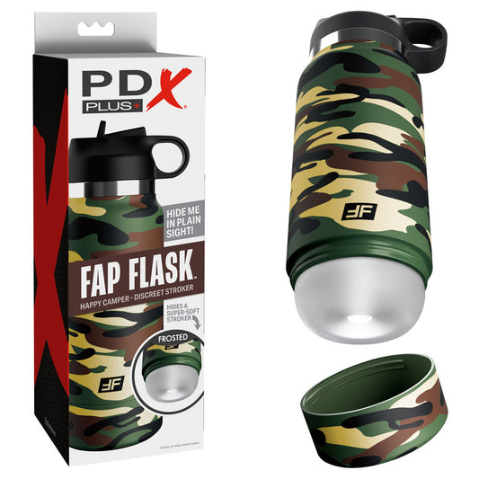 Pdx Plus Fap Flask Happy Camper Frosted Discreet Stroker
