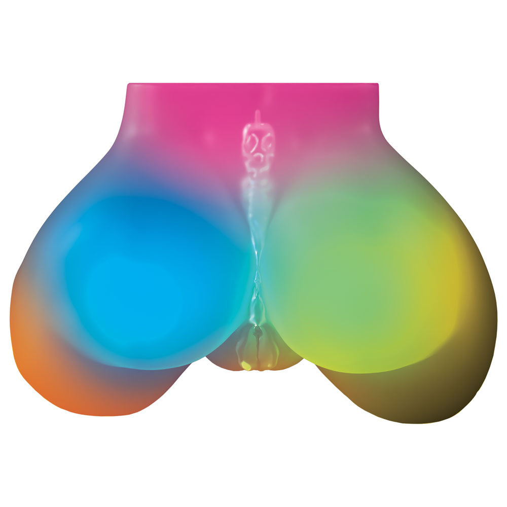 Pdx Elite Go Go Booty Led Mega Masturbator Clear With Led Doggy Style Masturbator