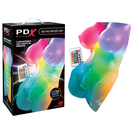 Pdx Elite Go Go Bator Led Mega Masturbator Clear With Led Mini Torso Masturbator