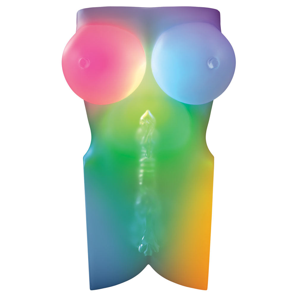 Pdx Elite Go Go Bator Led Mega Masturbator Clear With Led Mini Torso Masturbator