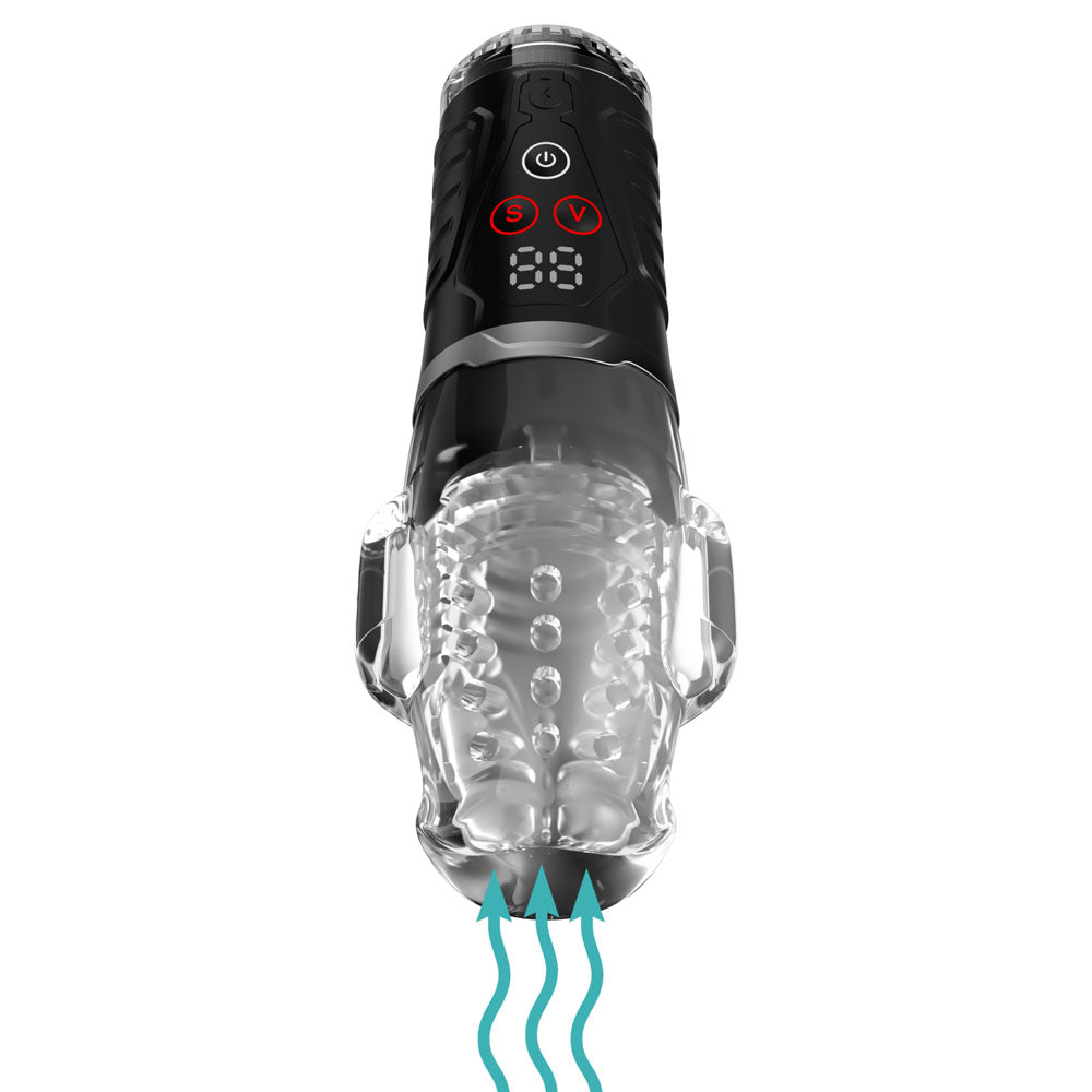 Pdx Elite Ultra Milker Pro Clear Usb Rechargeable Vibrating & Sucking Auto Stroker