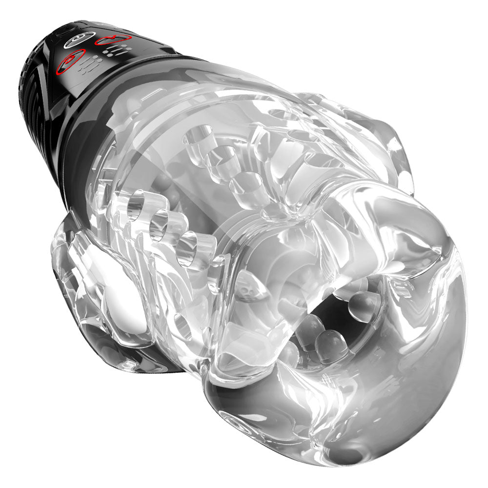 Pdx Elite Ultra Milker Pro Clear Usb Rechargeable Vibrating & Sucking Auto Stroker