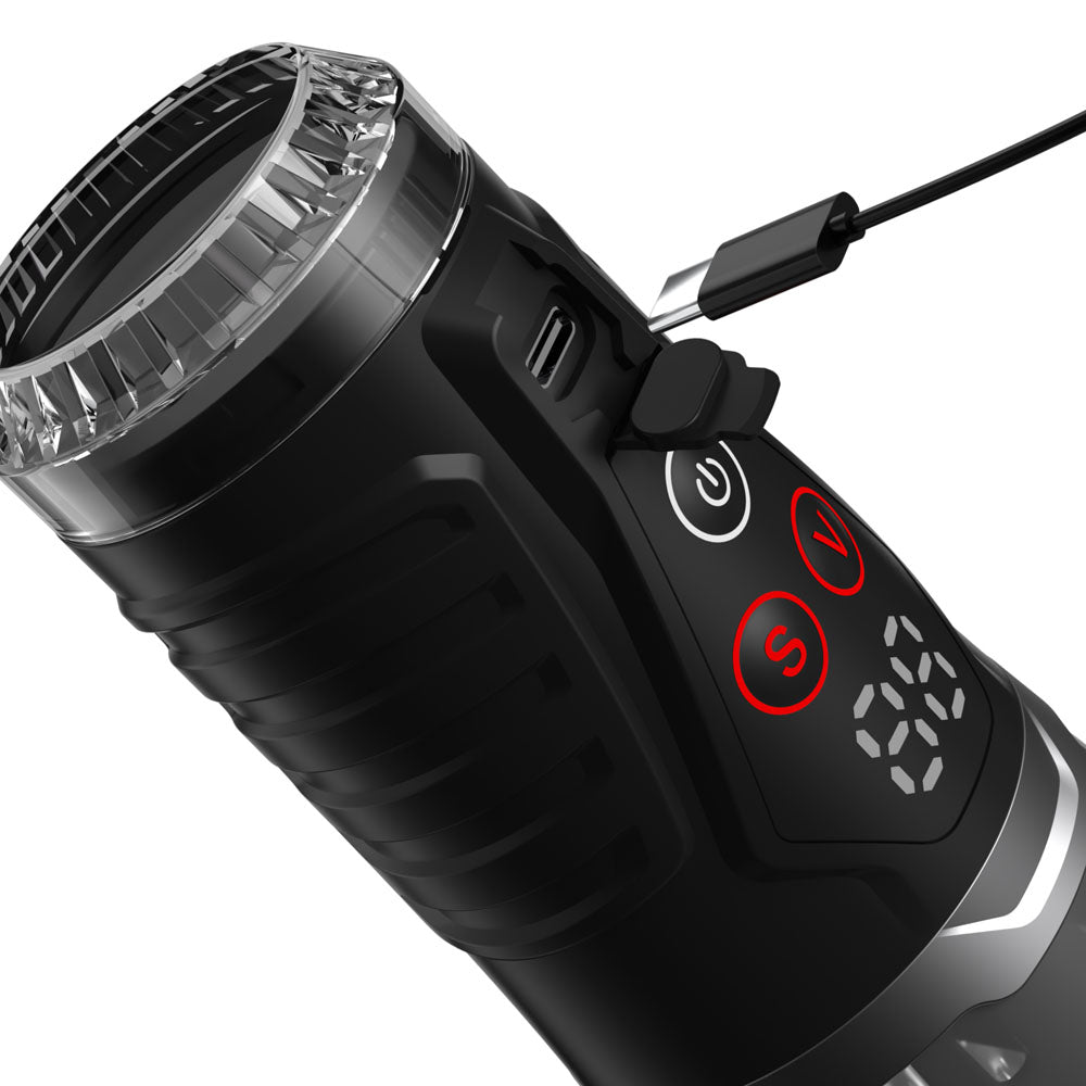 Pdx Elite Ultra Milker Pro Clear Usb Rechargeable Vibrating & Sucking Auto Stroker