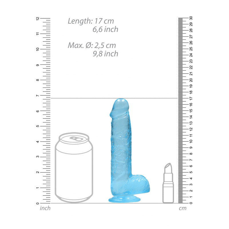 Realrock 6'' Realistic Dildo With Balls Blue 15.2 Cm Dong