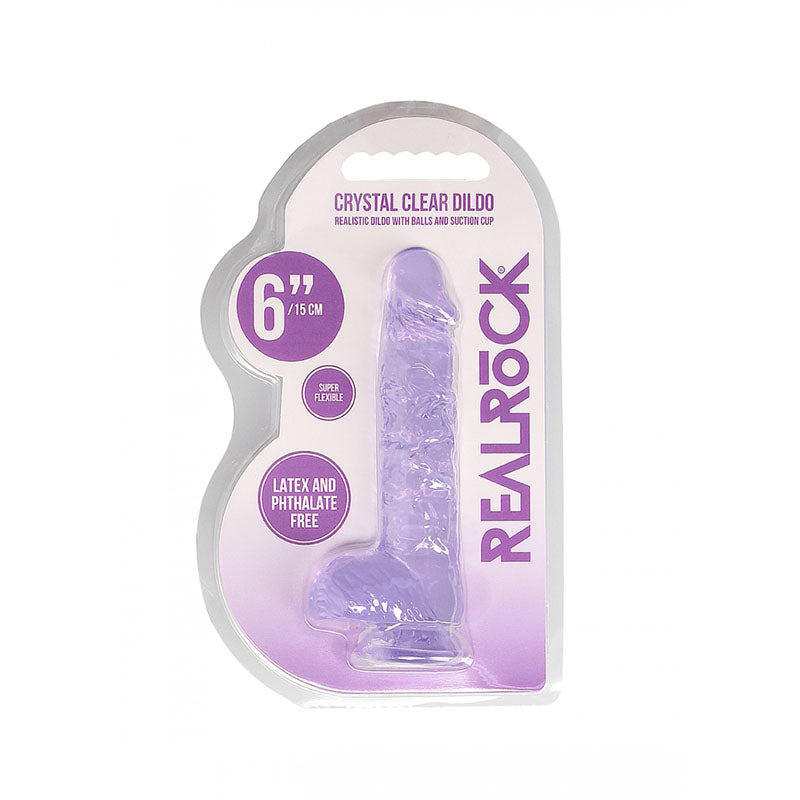 Realrock 6'' Realistic Dildo With Balls Purple 15.2 Cm Dong