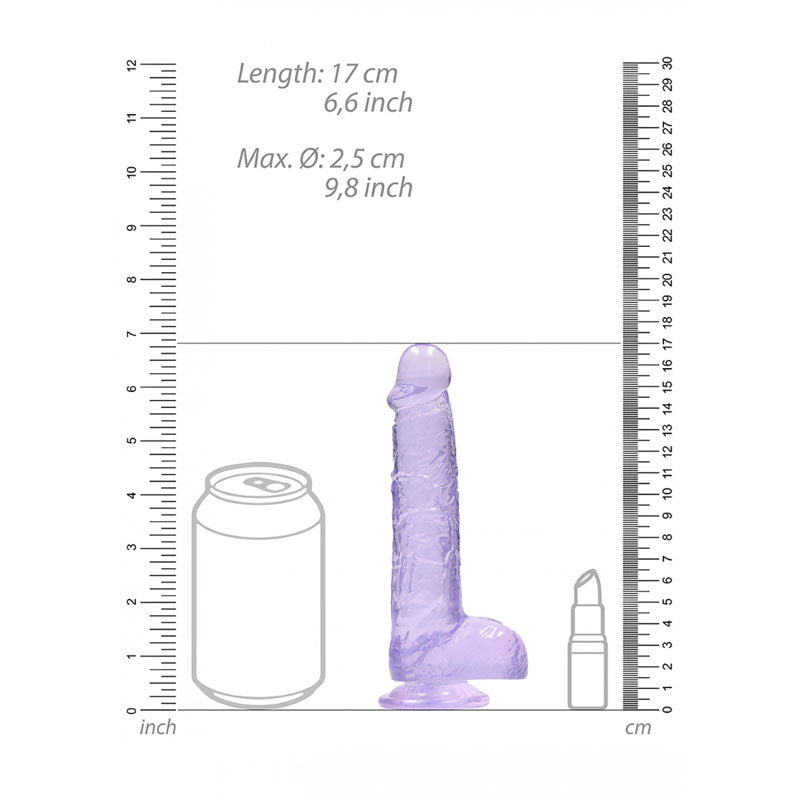 Realrock 6'' Realistic Dildo With Balls Purple 15.2 Cm Dong