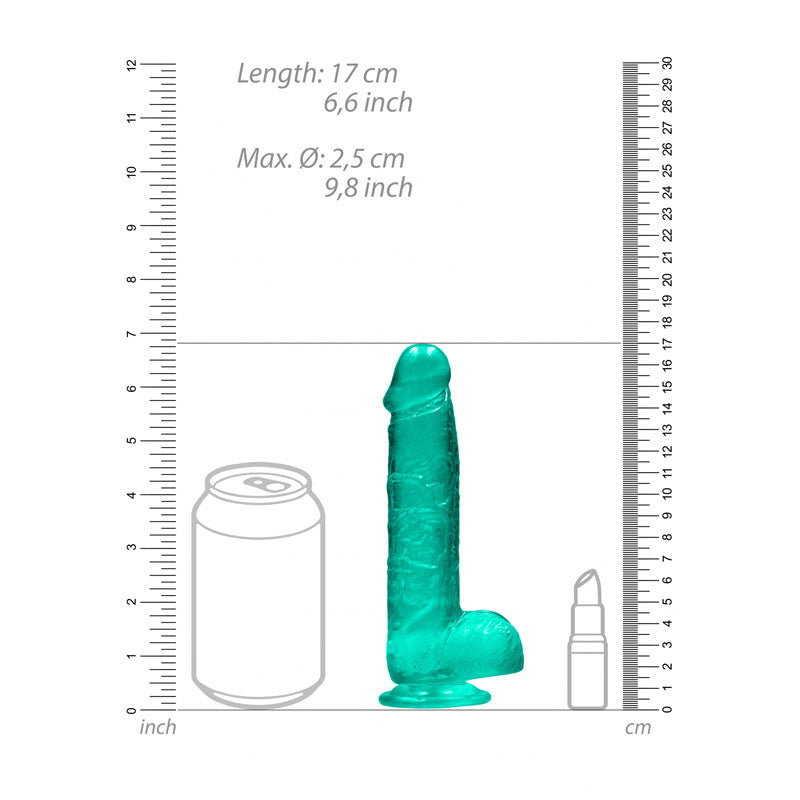 Realrock 6'' Realistic Dildo With Balls Turquoise 15.2 Cm Dong