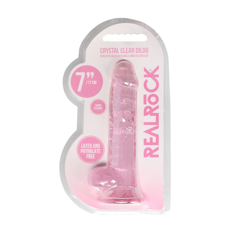 Realrock 7'' Realistic Dildo With Balls Pink 17.8 Cm Dong
