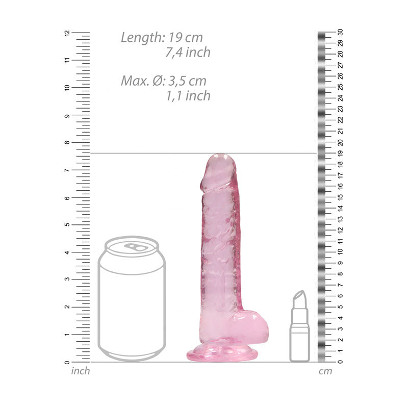 Realrock 7'' Realistic Dildo With Balls Pink 17.8 Cm Dong