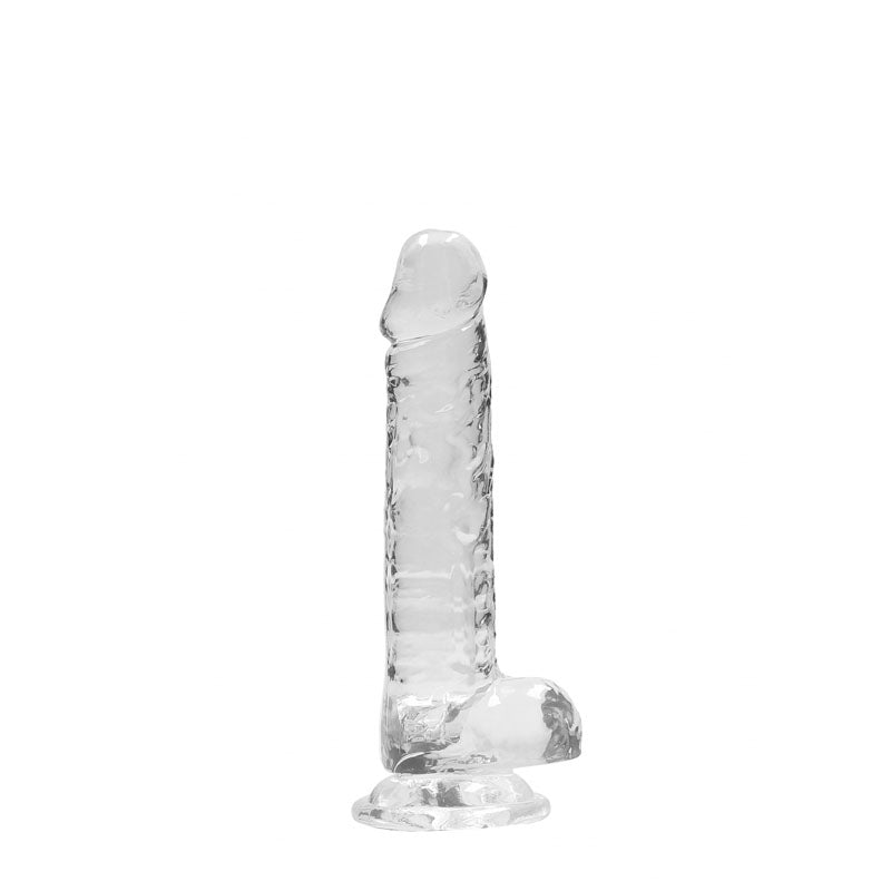 Realrock 7'' Realistic Dildo With Balls Clear 17.8 Cm Dong
