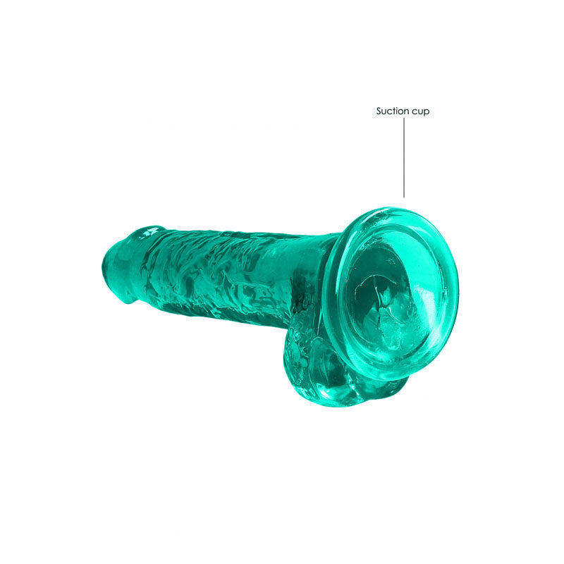 Realrock 7'' Realistic Dildo With Balls Turquoise 17.8 Cm Dong