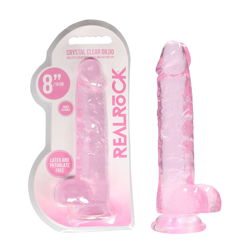 Realrock 8'' Realistic Dildo With Balls Pink 20.3 Cm Dong