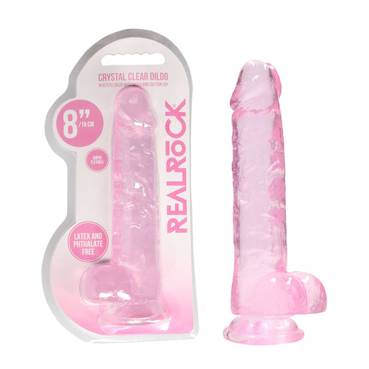 Realrock 8'' Realistic Dildo With Balls Pink 20.3 Cm Dong