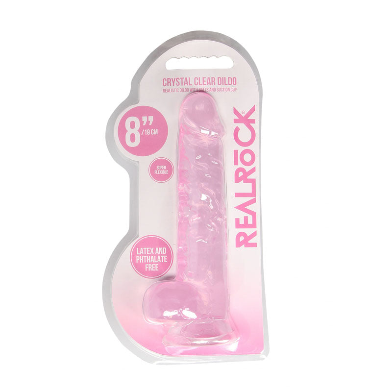 Realrock 8'' Realistic Dildo With Balls Pink 20.3 Cm Dong