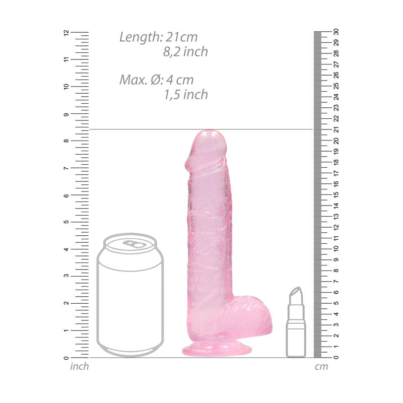 Realrock 8'' Realistic Dildo With Balls Pink 20.3 Cm Dong