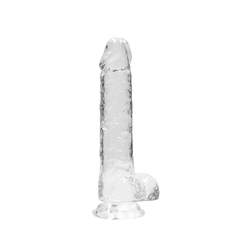 Realrock 8'' Realistic Dildo With Balls Clear 20.3 Cm Dong