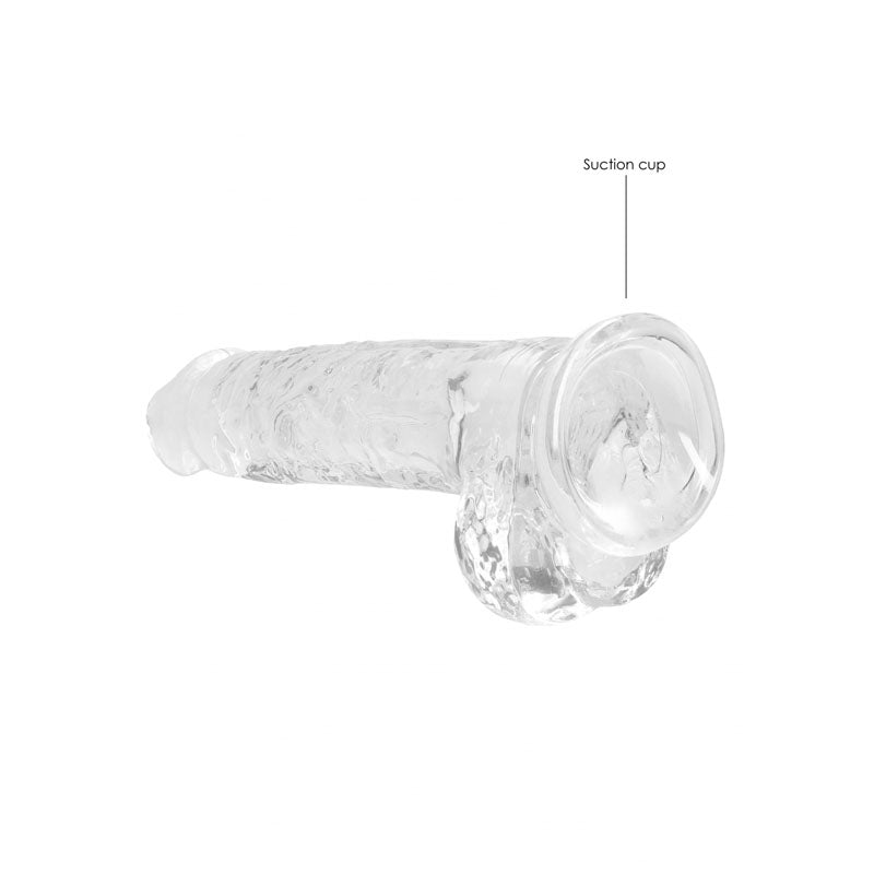 Realrock 8'' Realistic Dildo With Balls Clear 20.3 Cm Dong