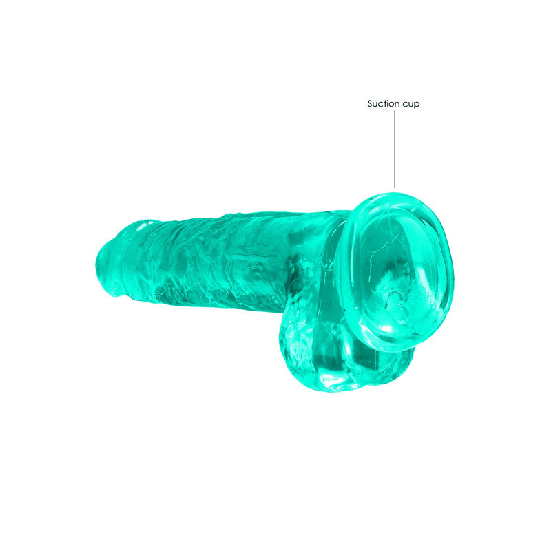 Realrock 8'' Realistic Dildo With Balls Turquoise 20.3 Cm Dong
