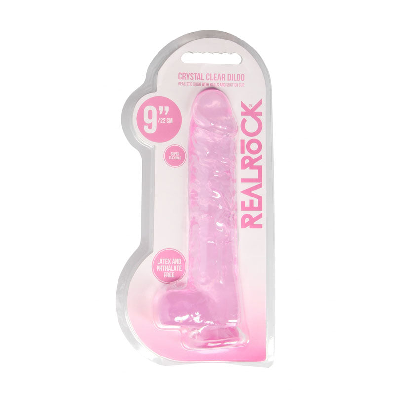 Real Rock 9'' Realistic Dildo With Balls Pink 22.9 Cm Dong