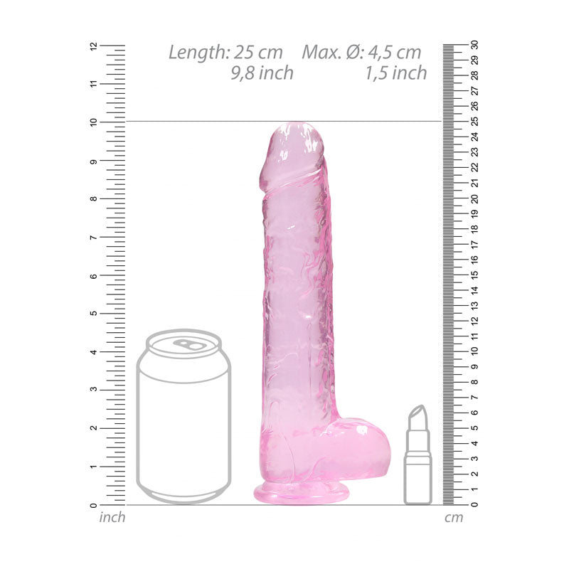 Real Rock 9'' Realistic Dildo With Balls Pink 22.9 Cm Dong