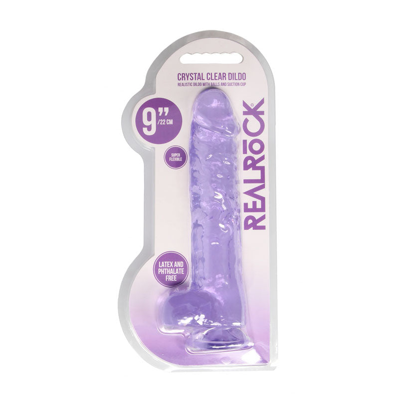 Real Rock 9'' Realistic Dildo With Balls Purple 22.9 Cm Dong