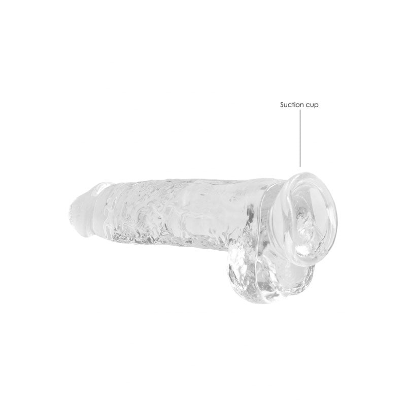 Real Rock 9'' Realistic Dildo With Balls Clear 22.9 Cm Dong