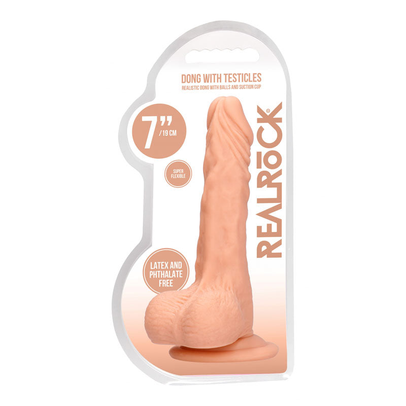 Realrock 7'' Realistic Dildo With Balls Flesh 17.8 Cm Dong