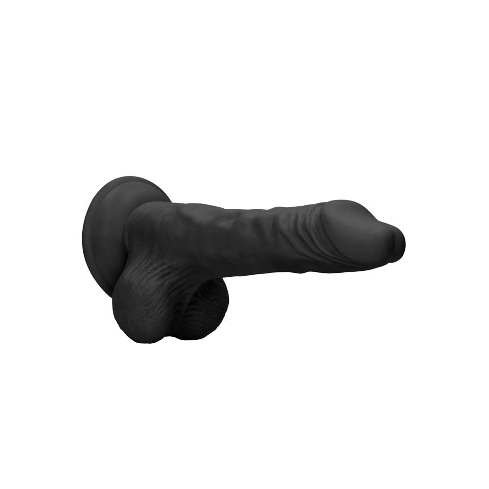 Realrock 10'' Realistic Dong With Balls Black Black 25.4 Cm Dong