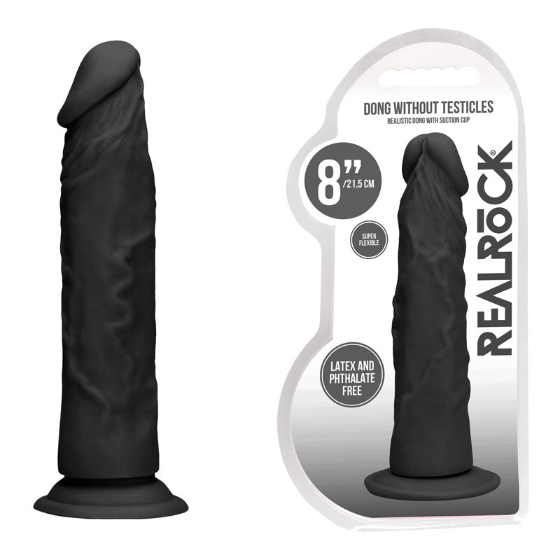 Realrock 8'' Realistic Dildo Black 20.3 Cm Dong