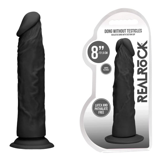 Realrock 8'' Realistic Dildo Black 20.3 Cm Dong