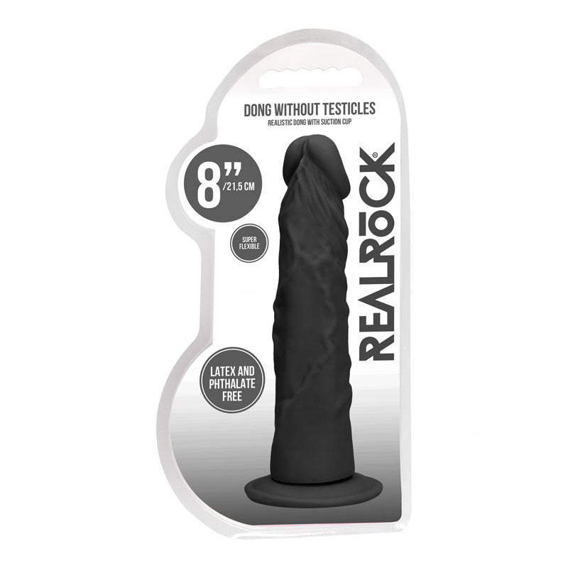 Realrock 8'' Realistic Dildo Black 20.3 Cm Dong